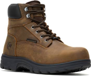HYTEST 13497 Knox 2, Men's, Brown, Steel Toe, EH, WP, PR, Slip Resistant, 6 Inch, Work Boot