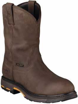 Ariat 1200 Workhog Men's Distressed Brown Slip Resistant Composite Toe Waterproof Wellington