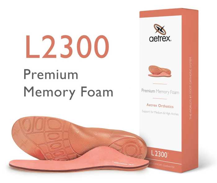 Aetrex ATL2300W Premium Memory Foam Orthotic, Women's, For Extra Comfort