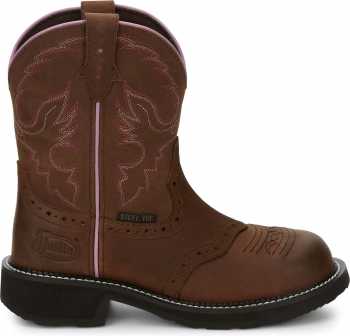 Justin JUGY9980 Wanette, Women's, Brown, Steel Toe, EH, Pull On Boot
