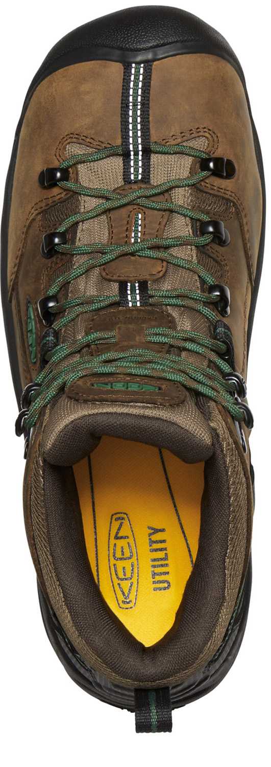 KEEN Utility KN1026892 Pittsburgh Energy, Men's, Cascade Brown/Green Pastures, Comp Toe, EH, WP, 6 Inch, Work Boot