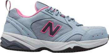 New Balance NBWID627GP, Women's, Light Grey/Pink, Steel Toe, SD, Low Athletic, Work Shoe