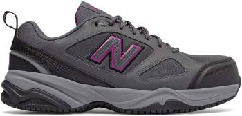 New Balance NBWID627P2, Women's, Dark Grey/Pink, Steel Toe, SD, Low Athletic, Work Shoe