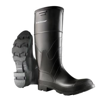 Dunlop 86606 Men's Black 16 Inch Waterproof, Cleated Outsole, Steel Toe Boot