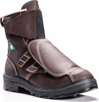 Royer RO2161XPA Men's Brown High Heat Velcro Closure 8 Inch Boot With Puncture Plate