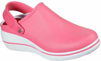 SKECHERS Work SK108051PKW Amreli, Women's, Pink/White, Soft Toe, Slip Resistant Clog
