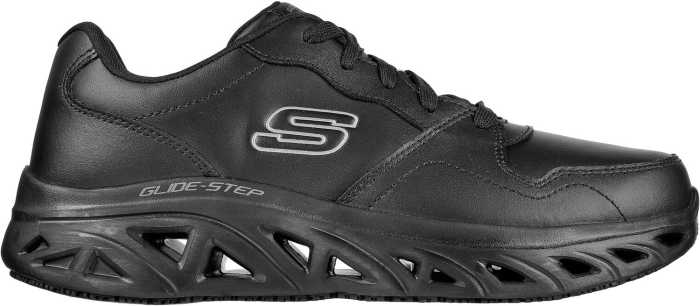 SKECHERS Work SK200105BLK Benafix, Men's, Black, Soft Toe, Slip Resistant, Low Athletic, Work Shoe