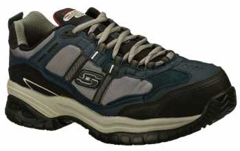 SKECHERS Work SK77013NVGY Grinnell Men's, Navy/Grey, Comp Toe, EH, Low Athletic