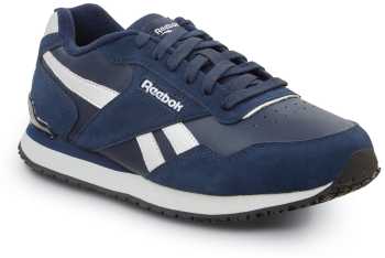 Reebok Work SRB1954 Harman, Men's, Navy/White, Retro Jogger Style, Slip-Resistant, EH, Soft Toe Work Shoe