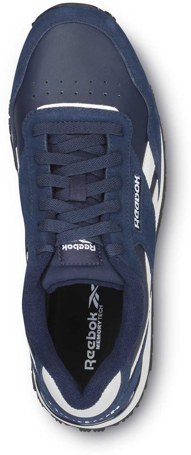 Reebok Work SRB1954 Harman, Men's, Navy/White, Retro Jogger Style, EH, MaxTRAX Slip Resistant, Soft Toe Work Shoe