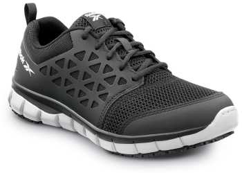 Reebok Work SRB3201 Sublite Cushion Work, Black/Gray, Men's, Athletic Style Slip Resistant Soft Toe Work Shoe
