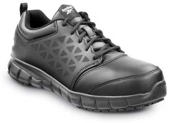 Reebok Work SRB3206 Sublite Cushion Work, Black, Men's, Athletic Style Slip Resistant Composite Toe, EH, Work Shoe