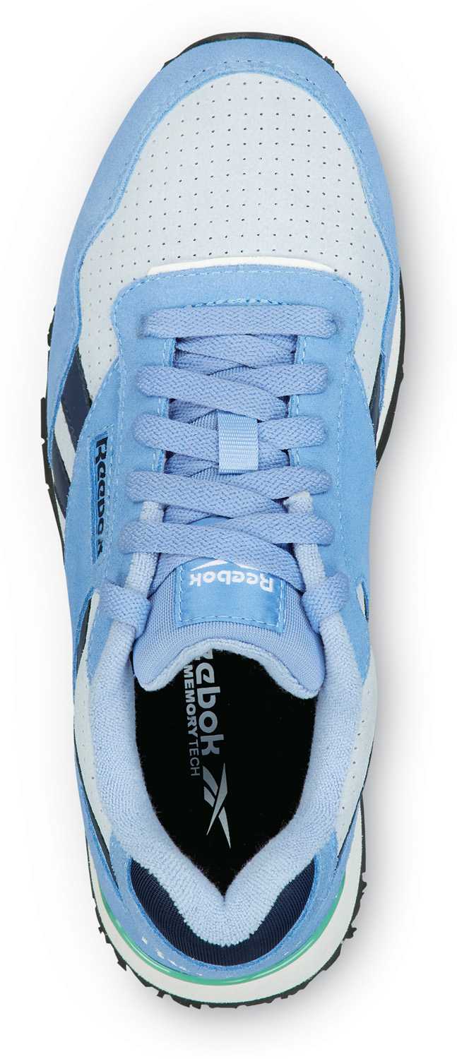 Reebok Work SRB950 Harman, Women's, Blue/Grey, Retro Jogger Style, EH, MaxTRAX Slip Resistant, Soft Toe Work Shoe
