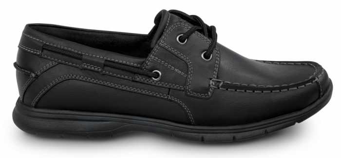 Rockport Works SRK222 Women's Hampton Black, Boat Shoe Style Slip Resistant Soft Toe Work Shoe