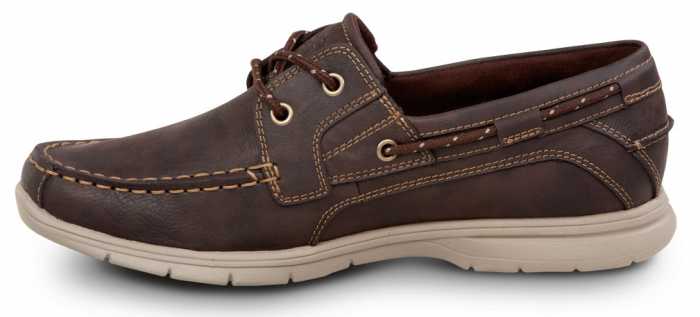 Rockport Works SRK2221 Men's Hampton Brown, Boat Shoe Style Slip Resistant Soft Toe Work Shoe