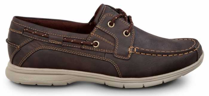 Rockport Works SRK2221 Men's Hampton Brown, Boat Shoe Style Slip Resistant Soft Toe Work Shoe