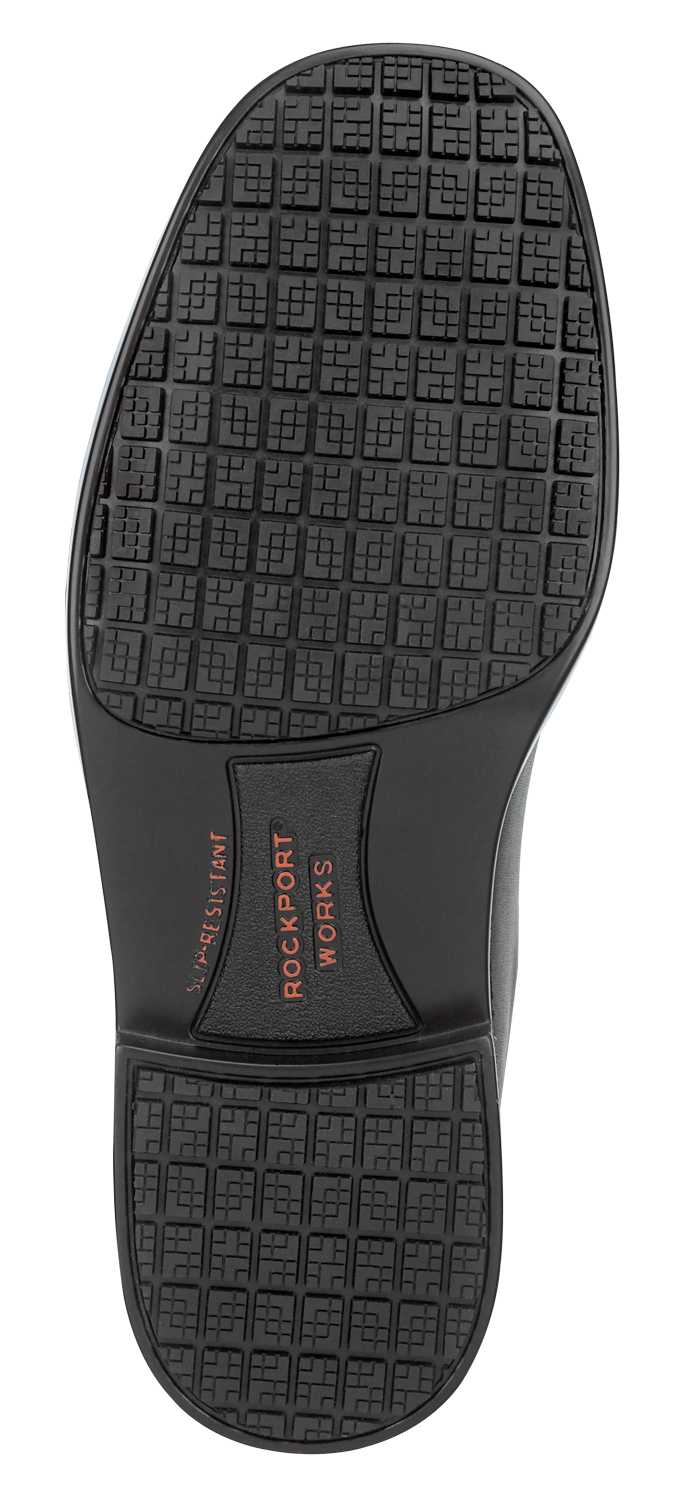 Rockport Works SRK6585 Men's Huron, Black, Dress Style Slip Resistant Soft Toe Work Shoe