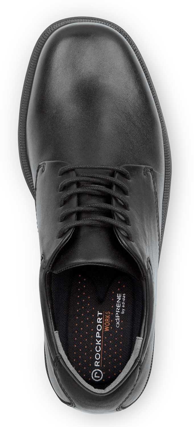 Rockport Works SRK6585 Men's, Huron, Black, Dress Style, MaxTRAX Slip Resistant, Soft Toe Work Shoe