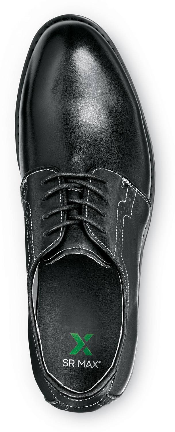 SR Max SRM3310 Beaufort, Men's, Black/White, Dress Style, MaxTRAX Slip Resistant, Soft Toe Work Shoe