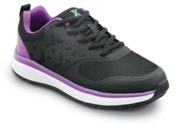 SR Max SRM422 Wake, Women's, Black/Purple, Athletic Style, MaxTRAX Slip Resistant, Soft Toe Work Shoe