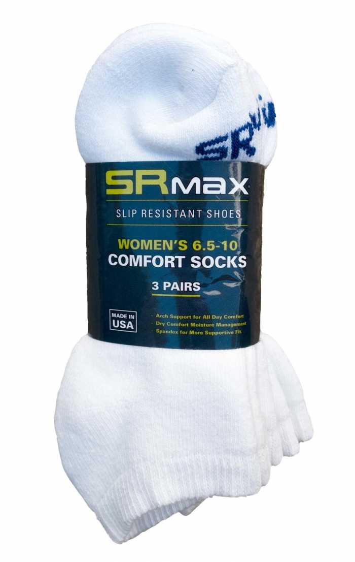 SR Max SRM5213CWHT Womens White Comfort Low Cut Socks - 3 Pair Pack