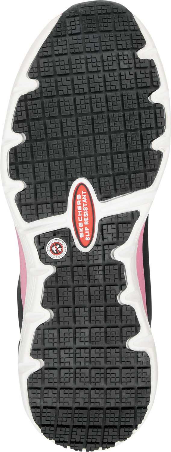 SKECHERS Work Arch Fit SSK108098BKPK Reagan, Women's, Black/Pink, Athletic Style, Alloy Toe, EH, MaxTRAX Slip Resistant, Work Shoe