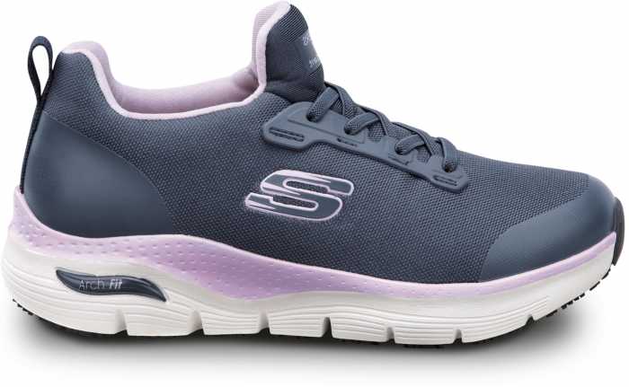 SKECHERS Work Arch Fit SSK8435NVY Serena, Women's, Navy, Slip On Athletic Style, MaxTRAX Slip Resistant, Soft Toe Work Shoe