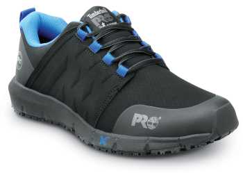 Timberland PRO STMA42AY Radius, Men's, Black Raptek/Blue Pop, Soft Toe, EH, MaxTRAX Slip-Resistant Work Athletic