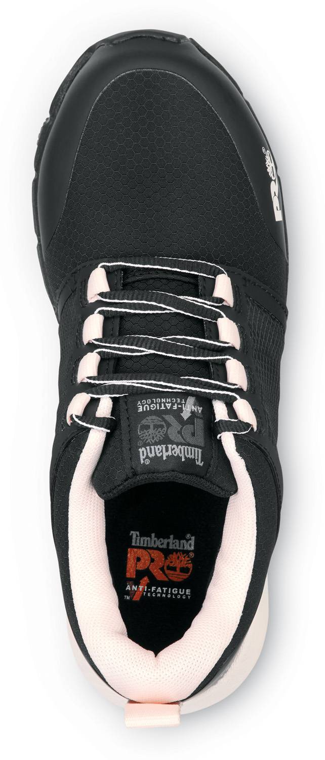 Timberland PRO STMA44B9 Radius, Women's, Black/Rose Pop, Comp Toe, EH, MaxTRAX Slip-Resistant Work Shoe
