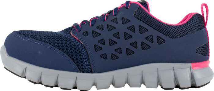 Reebok Work WGRB046 SubLite Cushion Work Women's, Navy/Pink, Alloy Toe, EH, Low Athletic