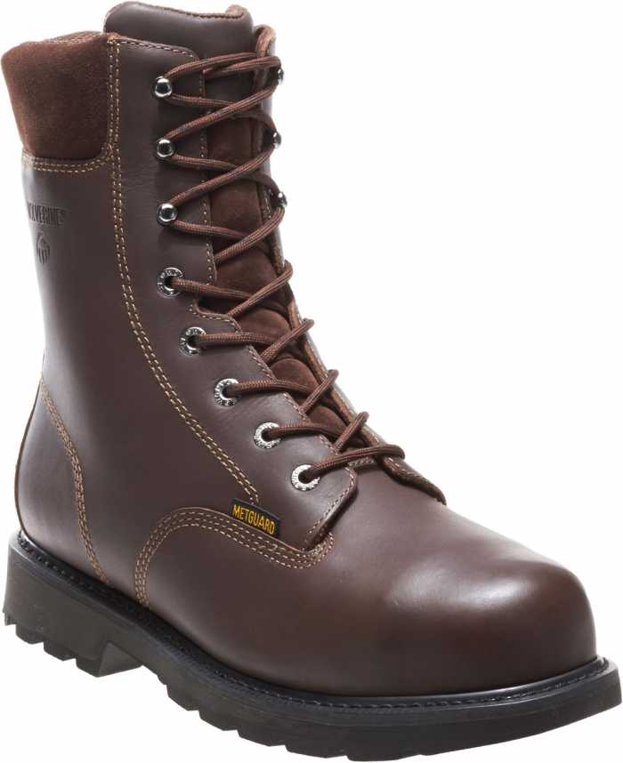 Wolverine WW4452 Cannonsburg Brown, Steel Toe, EH, Internal Met Guard, Men's 8 Inch Work Boot